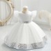 【6M-4Y】Girls Ruffled Sleeves Party Mesh Dress