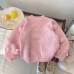 【18M-8Y】Girls Fur Ball Design Round Neck Long Sleeve Sweater (Skirt Not Included)