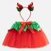 【2Y-7Y】2-piece Girls Christmas Tutu Skirt With Hair Accessories