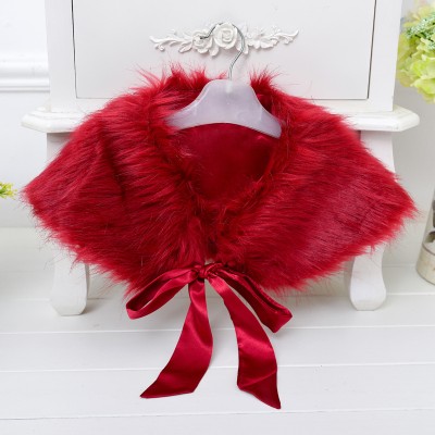 Girls Multicolor Faux Fur Shawl