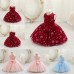 【12M-6Y】Girls Snowflake Pattern Mesh Sleeveless Princess Dress