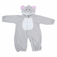 NEW Newborn Baby Girl Boy’s Cute Hooded Fleece Jumpsuit Onepiece Suit Romper Costume Cray Mouse 95