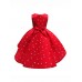 Girls Kids Bow Polka Dot Ruffle Sleeveless Princess Dress