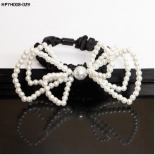 HPYH008 YGF Pearl Bow Hair Pony